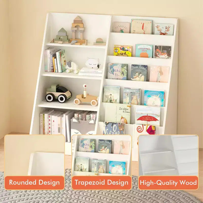 Meuble de rangement pour enfants FurnitureR, bibliothèque à 5 niveaux avec rangement ouvert, étagère de rangement en MDF pour salle de jeux, chambre d'enfant, salle de classe