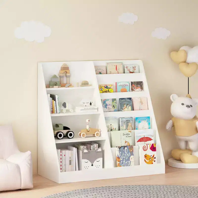 Meuble de rangement pour enfants FurnitureR, bibliothèque à 5 niveaux avec rangement ouvert, étagère de rangement en MDF pour salle de jeux, chambre d'enfant, salle de classe