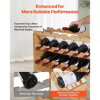 Range-bouteilles modulaire empilable VEVOR 72 bouteilles, 8 niveaux, porte-bouteilles autoportant, étagère de présentation robuste pour vins, étagères stables, marron