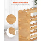 Range-bouteilles modulaire empilable VEVOR 72 bouteilles, 8 niveaux, porte-bouteilles autoportant, étagère de présentation robuste pour vins, étagères stables, marron