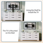 Commode moderne à 9 tiroirs, meuble TV avec support pour téléviseurs de 32 à 85 pouces, nombreux tiroirs de rangement, table console multimédia robuste, pour chambre ou salon, noire