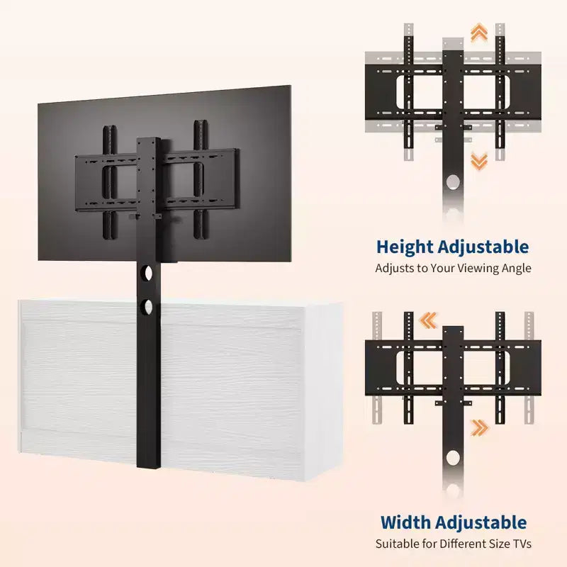 Commode moderne à 9 tiroirs, meuble TV avec support pour téléviseurs de 32 à 85 pouces, nombreux tiroirs de rangement, table console multimédia robuste, pour chambre ou salon, noire