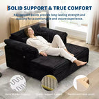 Chaise longue surdimensionnée pour l'intérieur, canapé-lit confortable en velours côtelé, coussins décoratifs, accoudoirs de soutien, pour salon, salle de cinéma, chambre à coucher