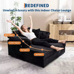 Chaise longue surdimensionnée pour l'intérieur, canapé-lit confortable en velours côtelé, coussins décoratifs, accoudoirs de soutien, pour salon, salle de cinéma, chambre à coucher