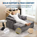 Chaise longue surdimensionnée pour l'intérieur, canapé-lit confortable en velours côtelé, coussins décoratifs, accoudoirs de soutien, pour salon, salle de cinéma, chambre à coucher