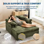 Chaise longue surdimensionnée pour l'intérieur, canapé-lit confortable en velours côtelé, coussins décoratifs, accoudoirs de soutien, pour salon, salle de cinéma, chambre à coucher