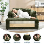 Chaise longue surdimensionnée pour l'intérieur, canapé-lit confortable en velours côtelé, coussins décoratifs, accoudoirs de soutien, pour salon, salle de cinéma, chambre à coucher