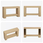 Table console à 2 niveaux 47 Farmhouse - Table d'entrée en bois avec rangement ouvert pour salon, couloir et entrée