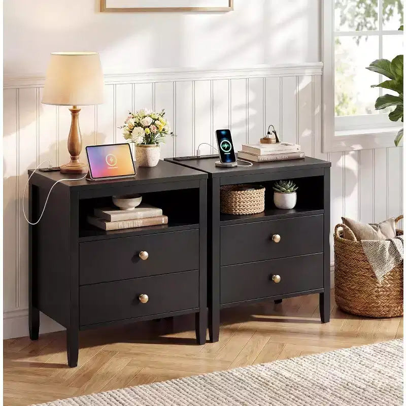 Table de chevet noire