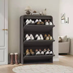 Meuble à chaussures en bois avec 3 tiroirs basculants, étagère réglable, rangement de chaussures caché pour entrée, couloir, salon