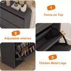 Meuble à chaussures en bois avec 3 tiroirs basculants, étagère réglable, rangement de chaussures caché pour entrée, couloir, salon