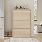 Meuble à chaussures en bois avec 3 tiroirs basculants, étagère réglable, rangement de chaussures caché pour entrée, couloir, salon