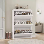 Meuble à chaussures en bois avec 3 tiroirs basculants, étagère réglable, rangement de chaussures caché pour entrée, couloir, salon