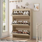 Meuble à chaussures en bois avec 3 tiroirs basculants, étagère réglable, rangement de chaussures caché pour entrée, couloir, salon