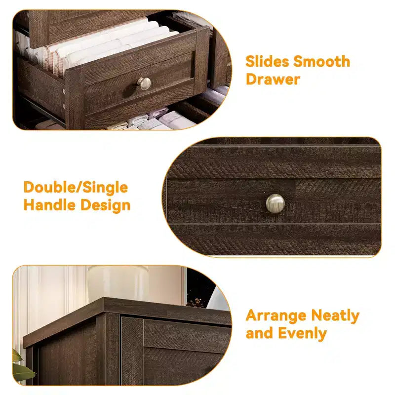 Commodes en bois durables à 12 tiroirs, commode moderne pour chambre à coucher, salon ou couloir, meuble TV de 63 W pour téléviseurs jusqu'à 65 pouces