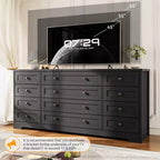 Commodes en bois durables à 12 tiroirs, commode moderne pour chambre à coucher, salon ou couloir, meuble TV de 63 W pour téléviseurs jusqu'à 65 pouces