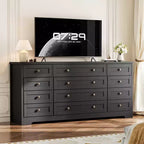 Commodes en bois durables à 12 tiroirs, commode moderne pour chambre à coucher, salon ou couloir, meuble TV de 63 W pour téléviseurs jusqu'à 65 pouces