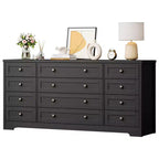 Commodes en bois durables à 12 tiroirs, commode moderne pour chambre à coucher, salon ou couloir, meuble TV de 63 W pour téléviseurs jusqu'à 65 pouces