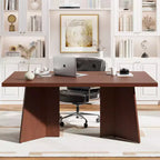 Table à manger rectangulaire moderne pour 6-8 personnes, plateau en bois robuste de 160 cm avec pied central, montage facile, pour cuisine, salle à manger, maison, bureau, appartement