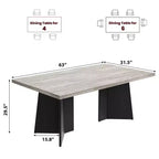 Table à manger rectangulaire moderne pour 6-8 personnes, plateau en bois robuste de 160 cm avec pied central, montage facile, pour cuisine, salle à manger, maison, bureau, appartement