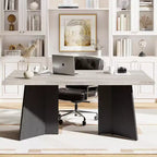 Table à manger rectangulaire moderne pour 6-8 personnes, plateau en bois robuste de 160 cm avec pied central, montage facile, pour cuisine, salle à manger, maison, bureau, appartement