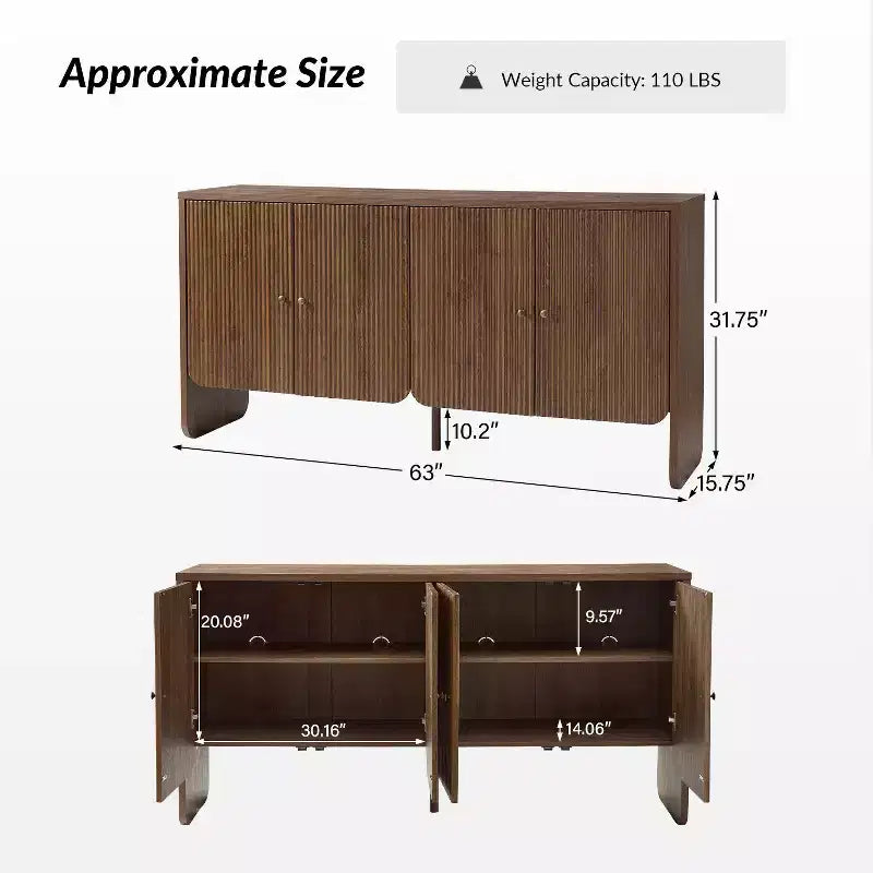 Buffet 4 portes large Lorena 63 | HULALA HOME-ACORN