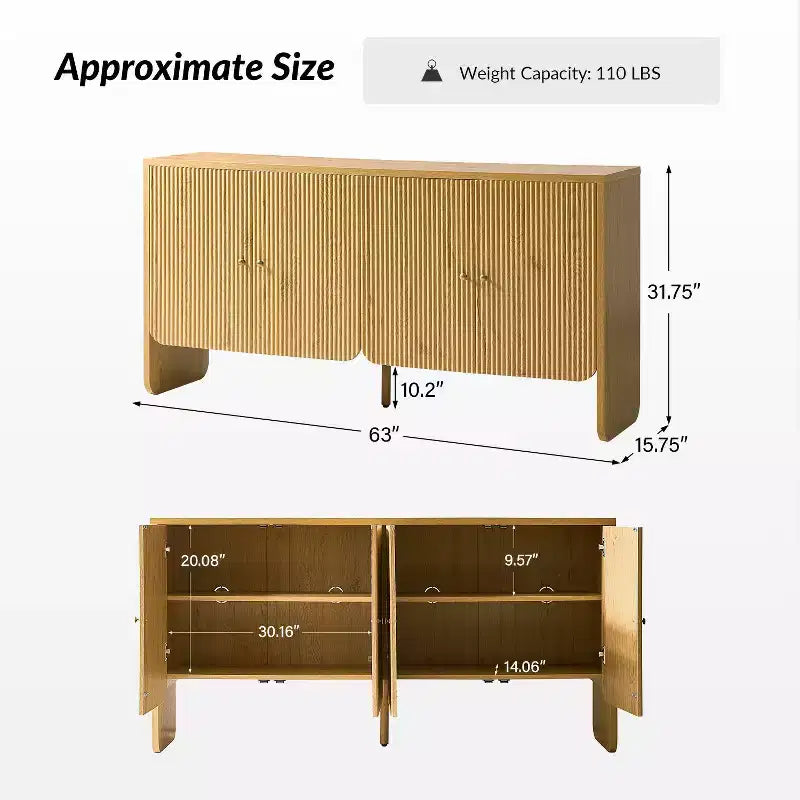 Buffet 4 portes large Lorena 63 | HULALA HOME-ACORN