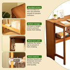 Bureau pliant en bambou, bureau d'ordinateur peu encombrant pour petits espaces, table d'étude pliable pour chambre à coucher ou bureau à domicile