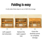 Bureau pliant en bambou, bureau d'ordinateur peu encombrant pour petits espaces, table d'étude pliable pour chambre à coucher ou bureau à domicile