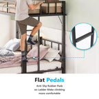 Lit superposé triple en métal Karl Home, lits jumeaux superposés, 3 lits superposés avec étagères pour enfants, adolescents et adultes, robuste, noir
