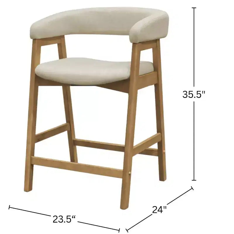 Chaises de comptoir Cove, Naturel (Lot de 2)