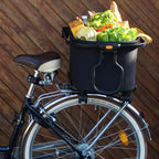 My Duque: Panier de vélo multifonctionnel - Chariot de courses utilitaire noir chiné