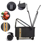 My Duque: Panier de vélo multifonctionnel - Chariot de courses utilitaire noir chiné