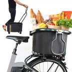 My Duque: Panier de vélo multifonctionnel - Chariot de courses utilitaire noir chiné