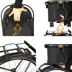 My Duque: Panier de vélo multifonctionnel - Chariot de courses utilitaire noir chiné