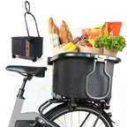 My Duque: Panier de vélo multifonctionnel - Chariot de courses utilitaire noir chiné