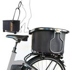 My Duque: Panier de vélo multifonctionnel - Chariot de courses utilitaire noir chiné