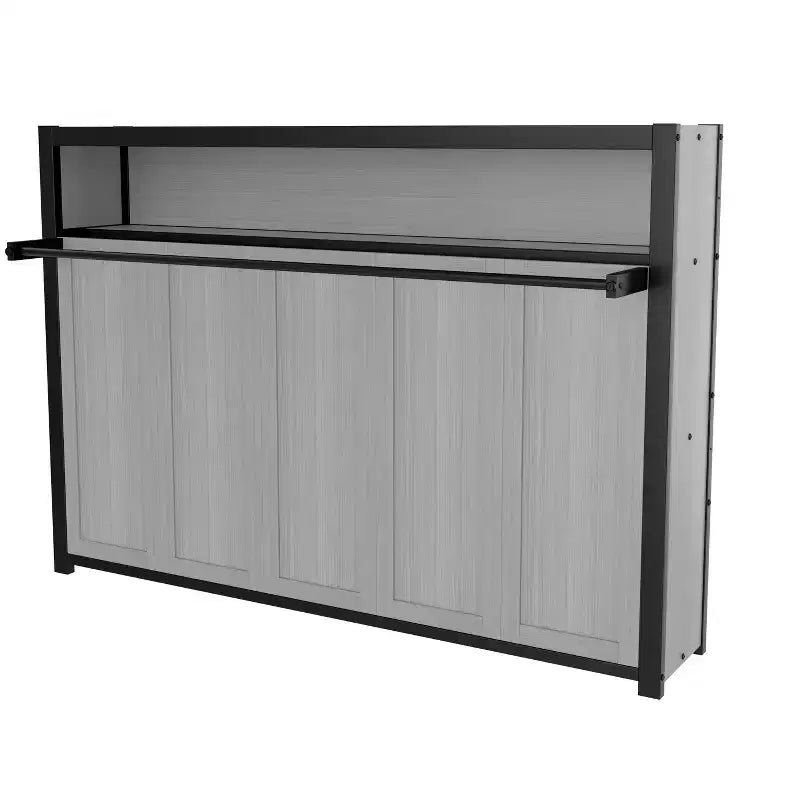 Lit escamotable double avec étagères, lit mural en métal avec design pliable pour petits espaces
