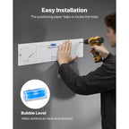 Étagères murales de garage VEVOR à 2 niveaux, lot de 4 unités d'étagères murales en acier de 0,3 x 0,9 m, 30,5 x 182,9 cm par étagère, capacité de charge totale de 272 kg, noir