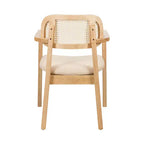Chaise de salle à manger Christopher Knight Home Amaris en bois capitonné de style moderne du milieu du siècle avec dossier en rotin tressé (lot de 6)