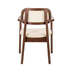 Chaise de salle à manger Christopher Knight Home Amaris en bois capitonné de style moderne du milieu du siècle avec dossier en rotin tressé (lot de 6)