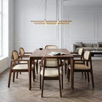 Christopher Knight Home Amaris Mid-Century Modern Wood Upholstered Dining Chair with Rattan-Weave Backrest (Set of 6)