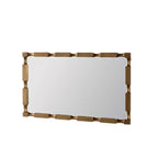 Miroir mural rectangulaire doré de style bambou avec cadre texturé pour la décoration intérieure