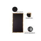 Miroir mural rectangulaire doré de style bambou avec cadre texturé pour la décoration intérieure