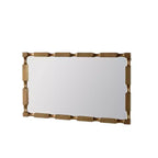 Miroir mural rectangulaire doré de style bambou avec cadre texturé pour la décoration intérieure