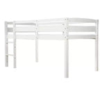 Lit mezzanine simple en bois massif Luxystar avec échelle et barrière de sécurité pour chambre d'enfant