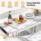 Table de bar Costway de 119 cm de long, hauteur comptoir, aspect marbre, avec armoire