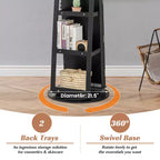 Costway Armoire à bijoux rotative à 360° avec miroir, 3 modes de couleur LED, verrouillable, noir