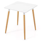 Table de salle à manger carrée Costway de style rustique et minimaliste avec pieds métalliques robustes