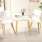 Table de salle à manger carrée Costway de style rustique et minimaliste avec pieds métalliques robustes